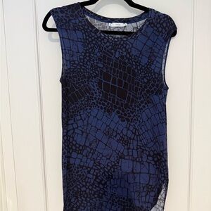Vince Blue and Black Patterned Tunic